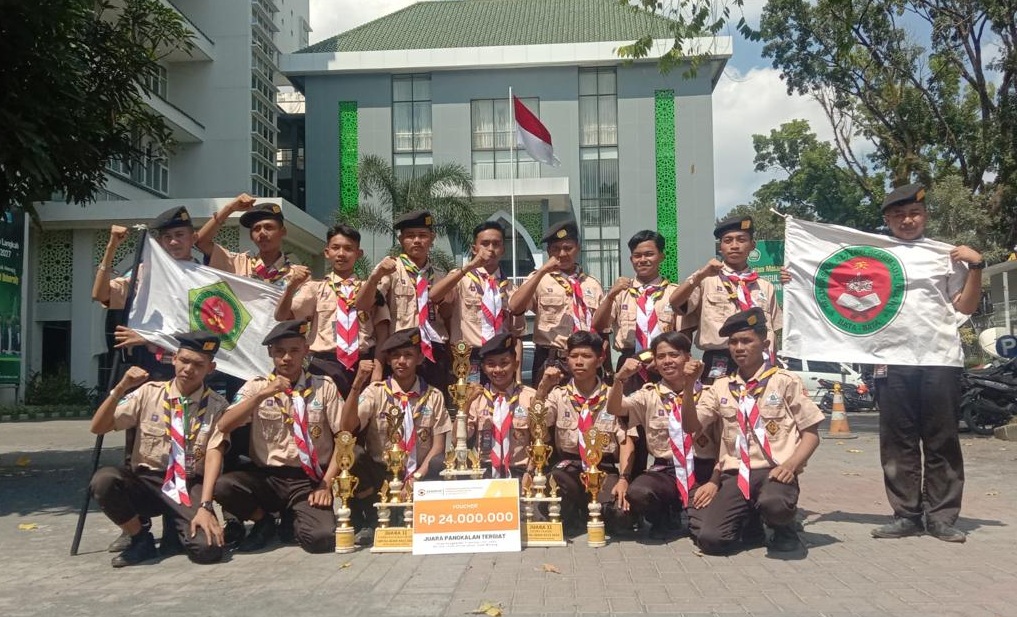 Siswa Madrasah Aliyah Mambaul Ulum Bata Bata Raih Juara Pangkalan Tergiat dalam Lomba Keagamaan Pramuka LKP 2023 di Racana Islam Universitas Islam Malang