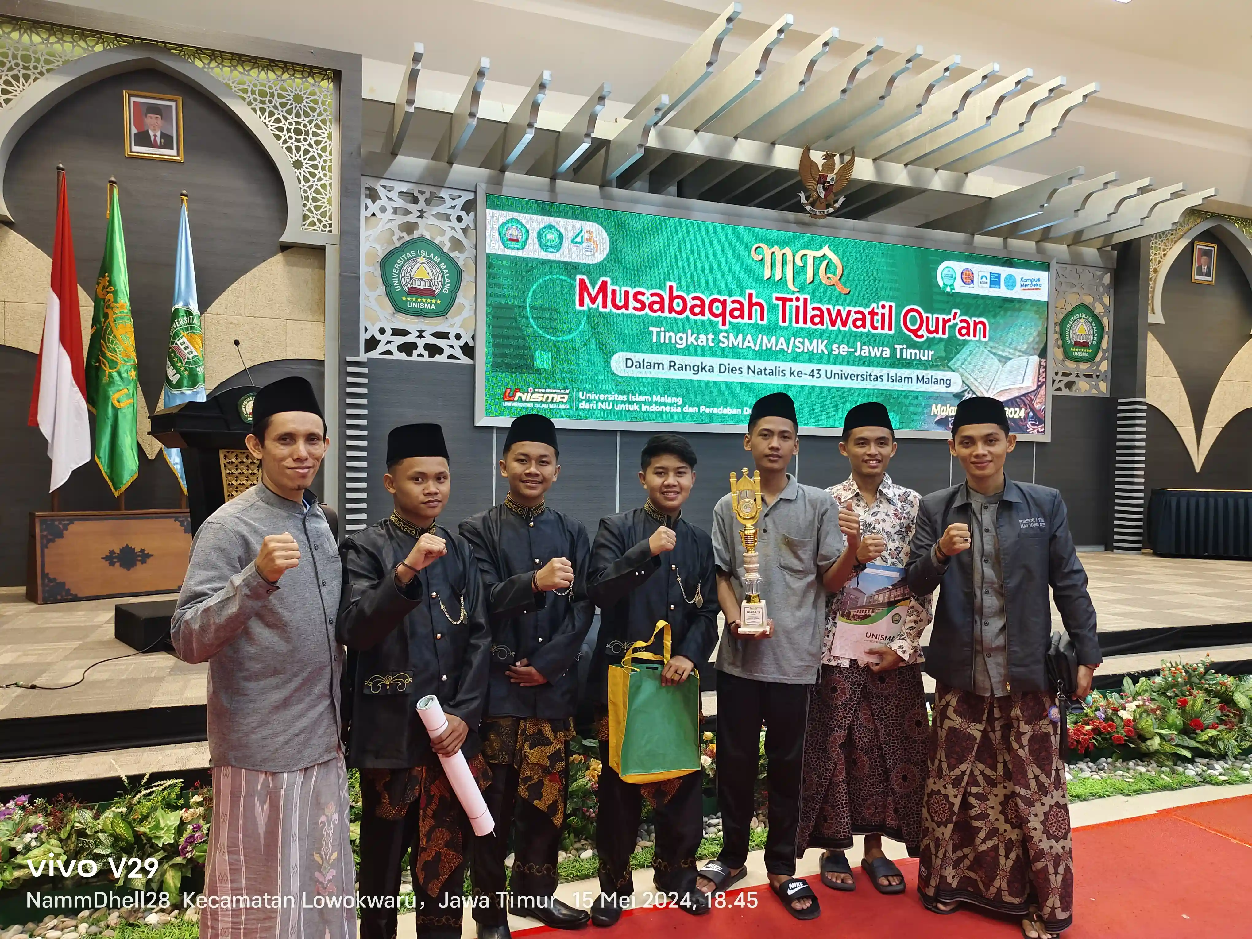 Harumkan Nama Madrasah dan Kabupaten: Siswa MAS Muba Raih Juara 3 di MTQ Tingkat Jawa Timur